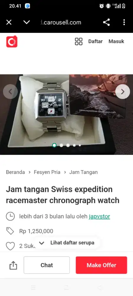 Jam Tangan Swiss Expedition Racemaster Chronograph Watch
