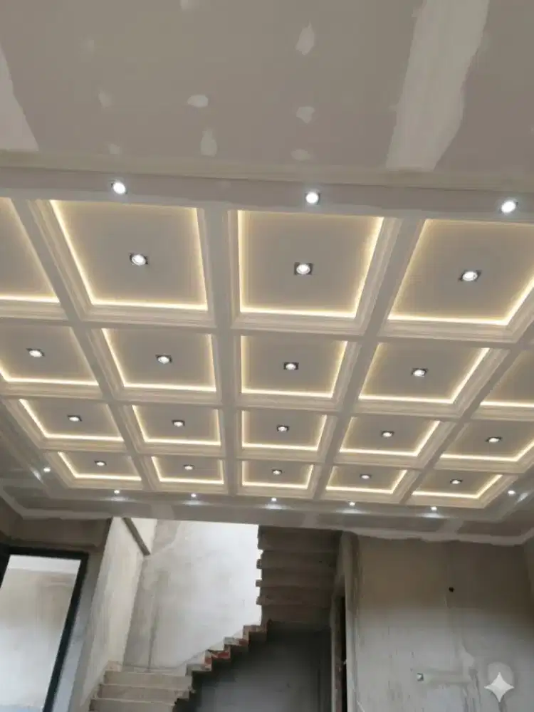 Partisi plafon gypsum pengecatan