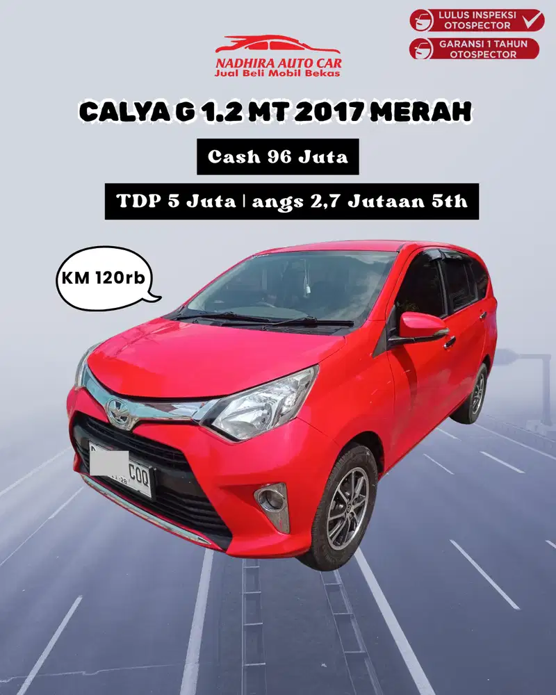 TDP Hanya 5 Juta Calya G 1.2 MT 2017 Merah