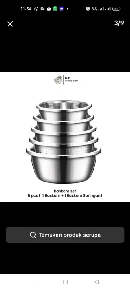 Baskom stanlis ,anti karat