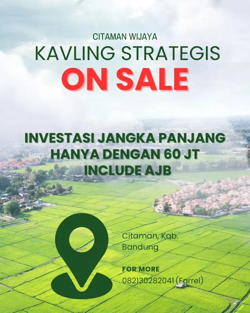 Promo Kavling Murah hanya 60 juta