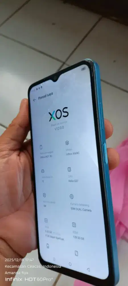 Hot 30i   8+8/128  mnus ada becak putih normal smua