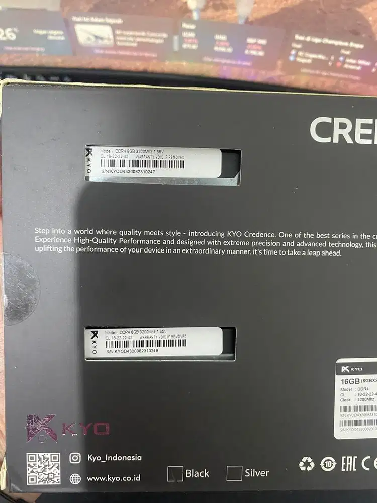 RAM 16GB (8GBx2) KYO Credence 3200Mhz