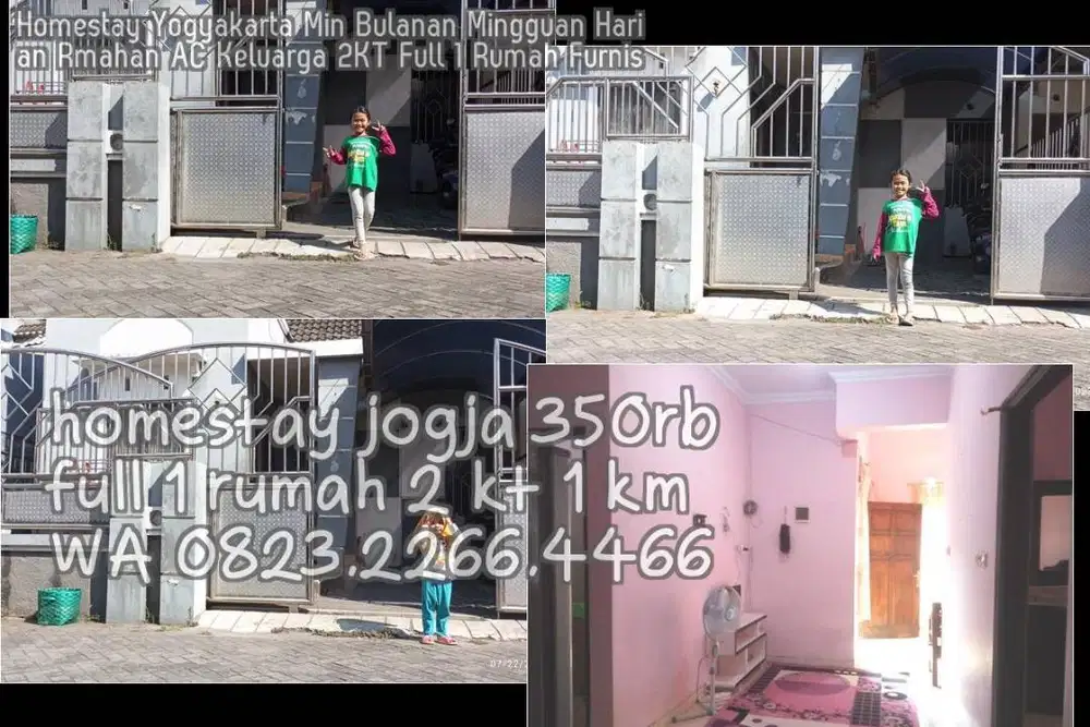 Homestay Yogyakarta Min Bulanan Mingguan Harian Rmahan AC Keluarga 2KT