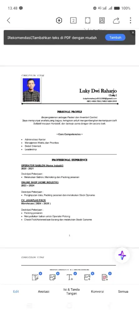 Mencari lowongan pekerjaan