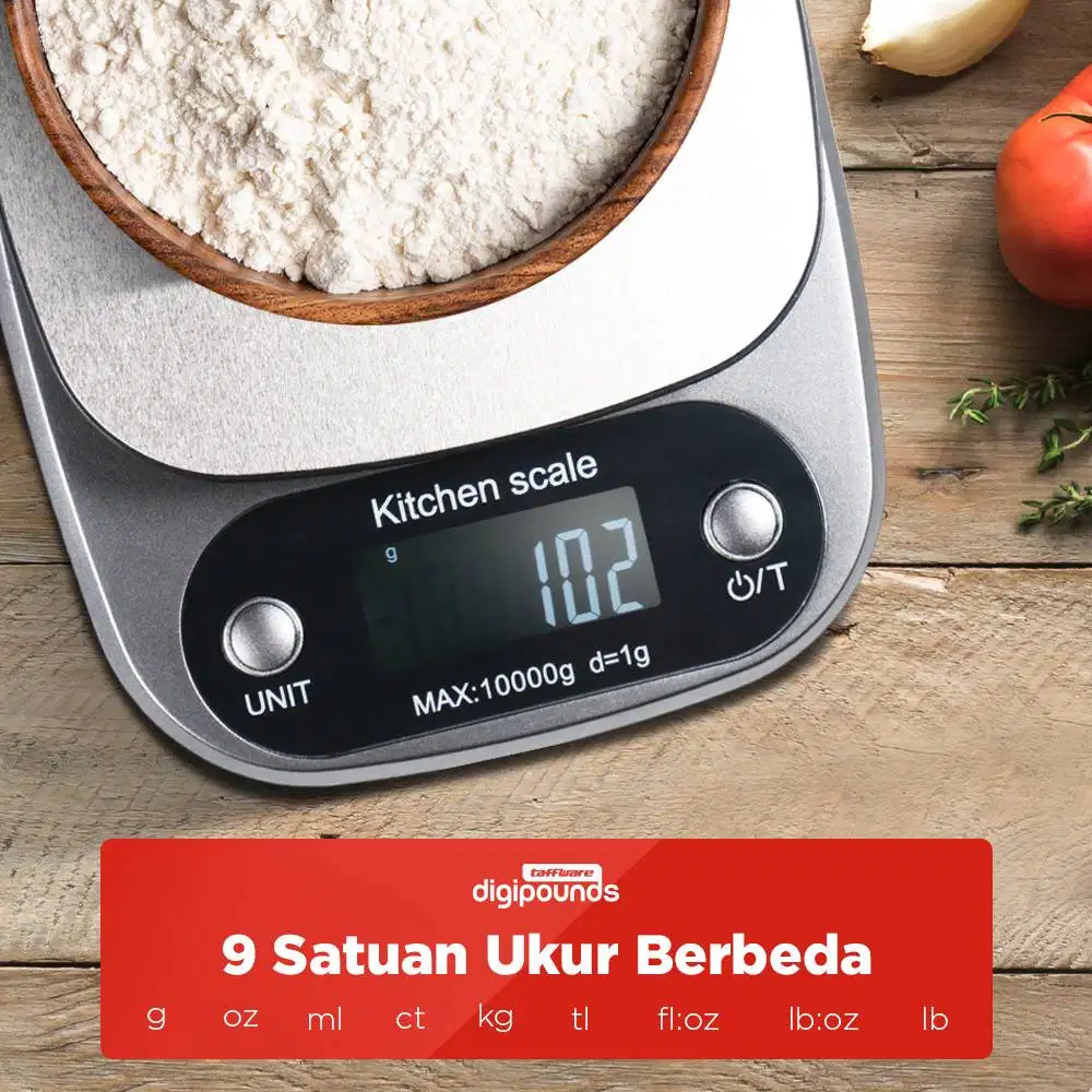 Taffware Digipounds Timbangan Dapur Mini Digital Scale 10kg 1g