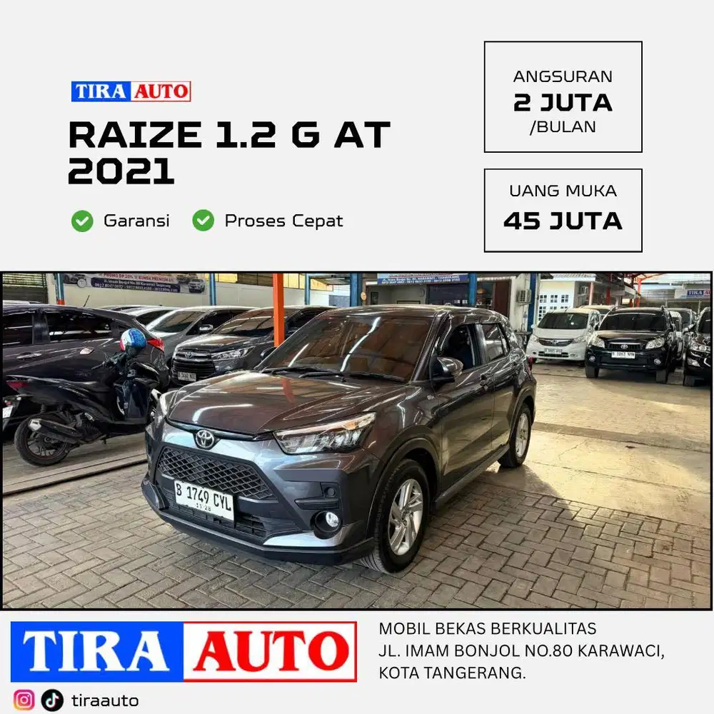 Toyota Raize 1.2 G CVT AT Matic Abu abu Ganjil Non 1.0 turbo GR Sport