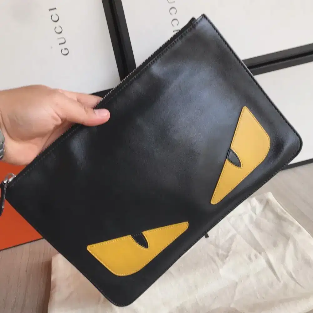 Fendi Bugs Monster Pochette Pouch Clutch Bag Original Second Branded