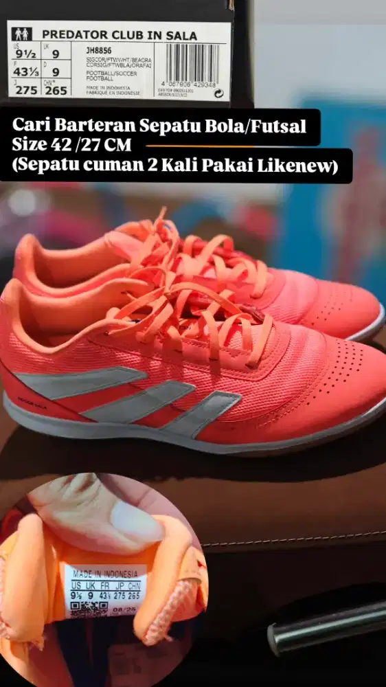 Sepatu futsal cari barteran