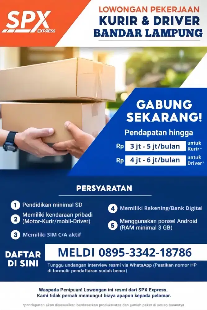Loker Kurir  Shopee Express