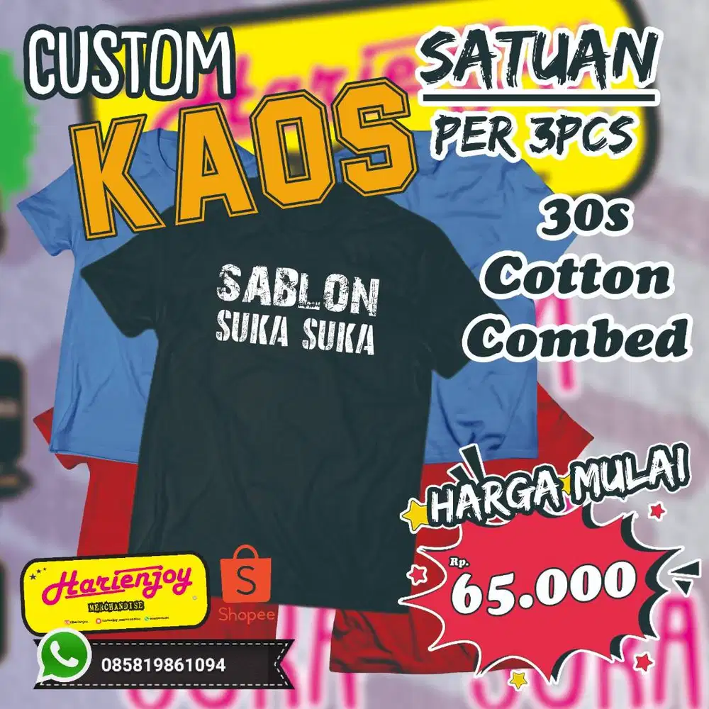 Sablon kaos murah desain gratis