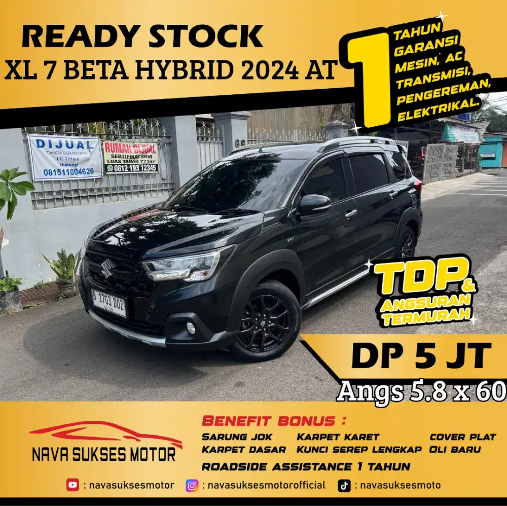 TDP 5 Jt Angs Termurah XL 7 Beta Hybrid 2024 Matic Hitam LowKm LikeNew
