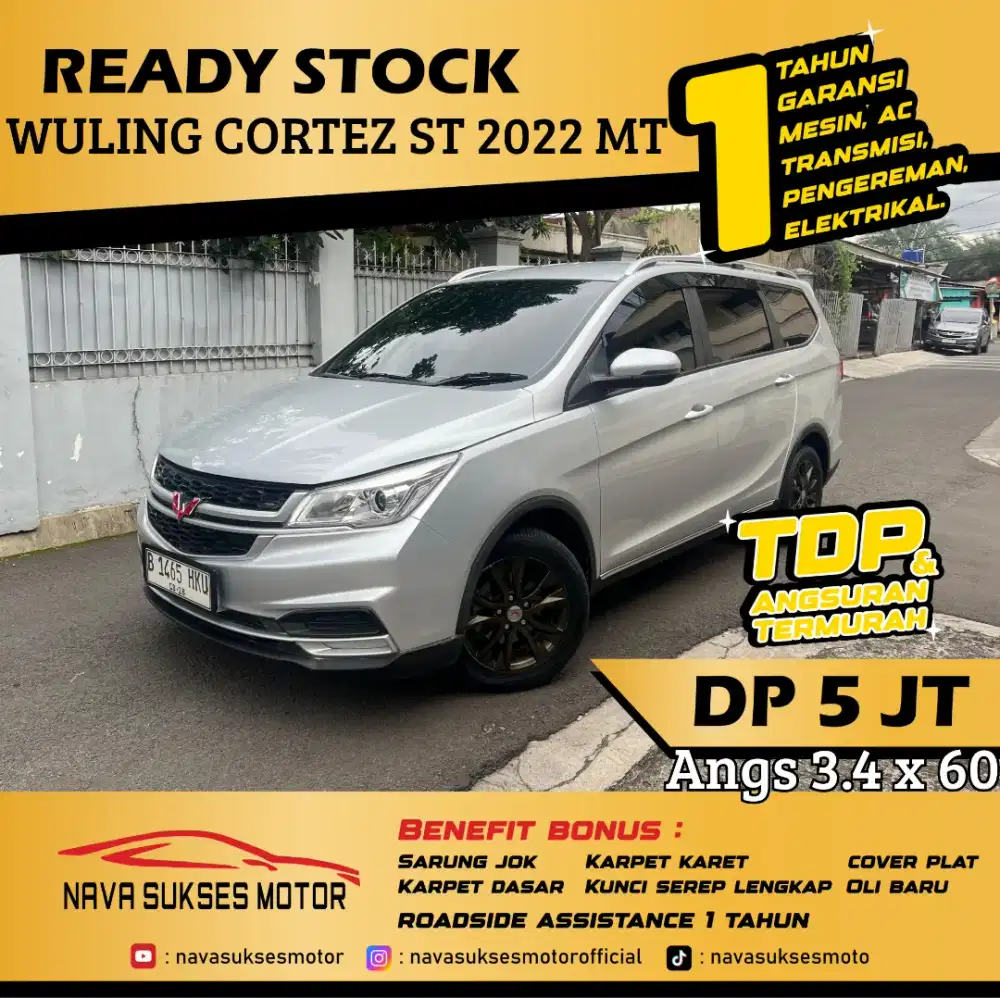 TDP 5 Jt Angs Termurah Wuling Cortez ST 2022 Manual Silver Low Km