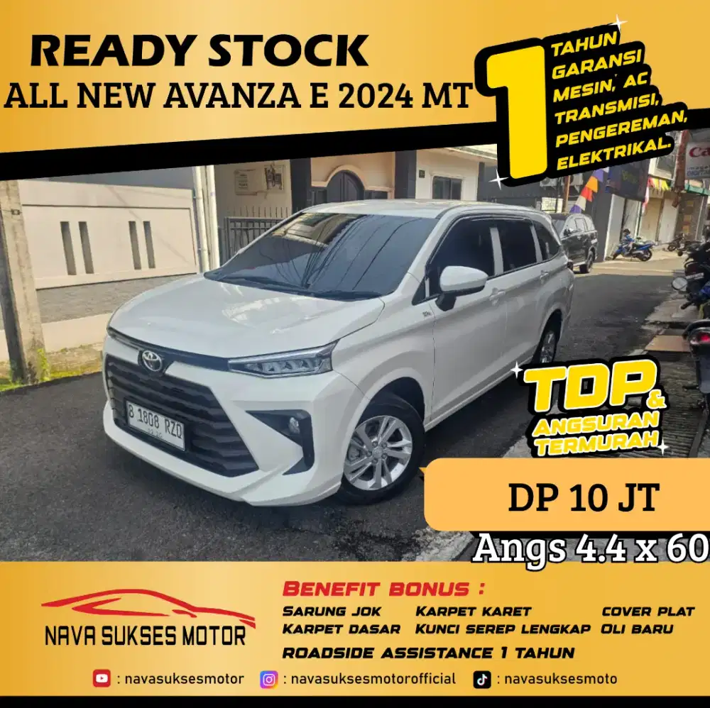 TDP 5 Jt Angs Termurah All New Avanza E 2024 Manual Putih Low Km