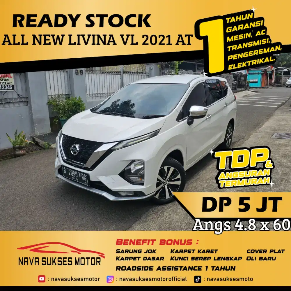 TDP 5 Jt Angs Termurah All New Livina VL 2021 Matic Putih Low Km