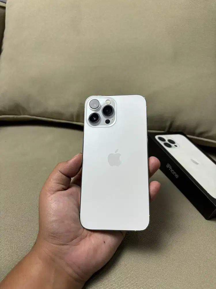 IPHONE 13 PROMAX 128GB SILVER FULLSET PERFECT NOMINUS