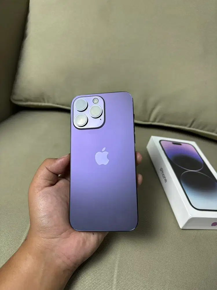 IPHONE 14 PROMAX 128GB DEEP PURPLE FULLSET MULUS BANGET NOMINUS