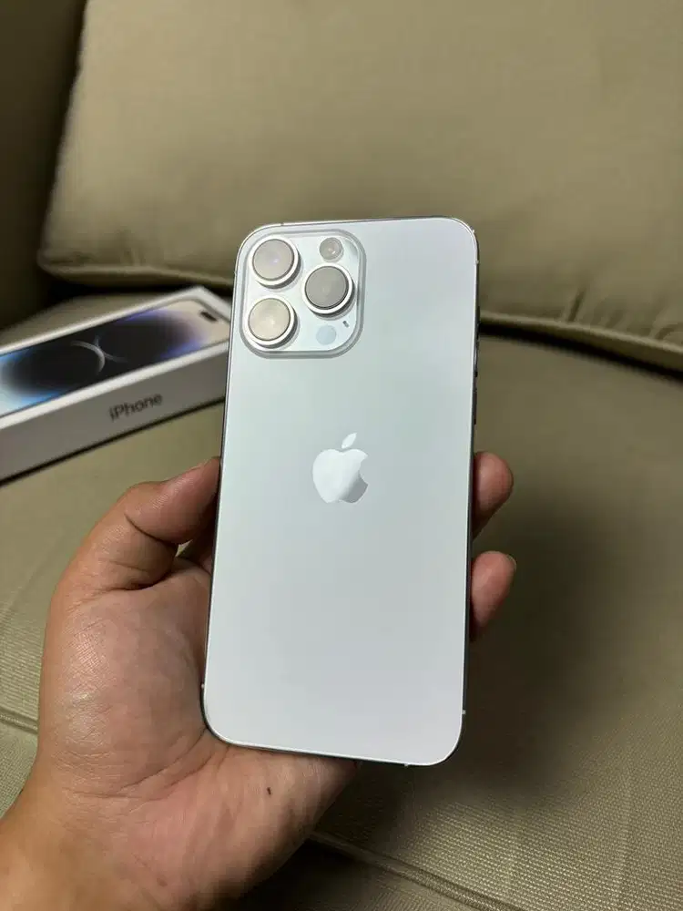 IPHONE 14 PROMAX 128GB SILVER RARE UNIT FULLSET PERFECT CONDITION