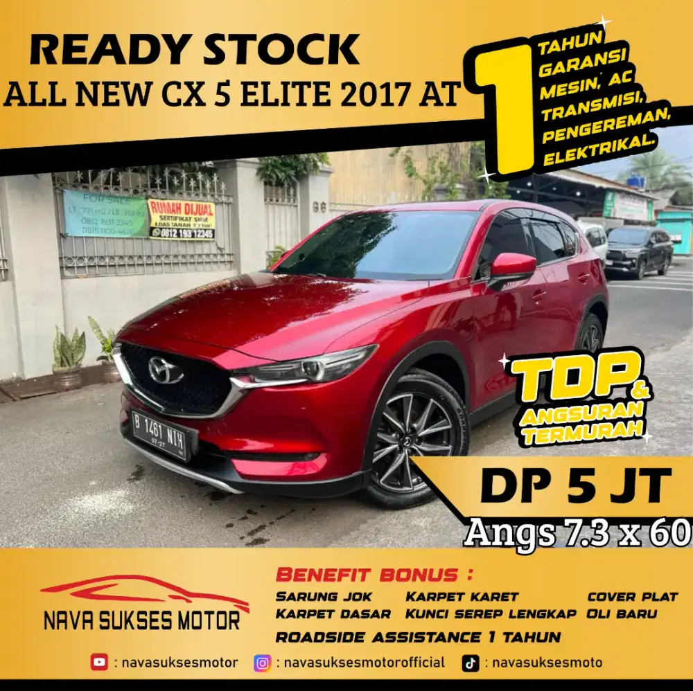 TDP 5 Jt Angs Termurah All New CX 5 Elite 2017 Matic Merah Low Km