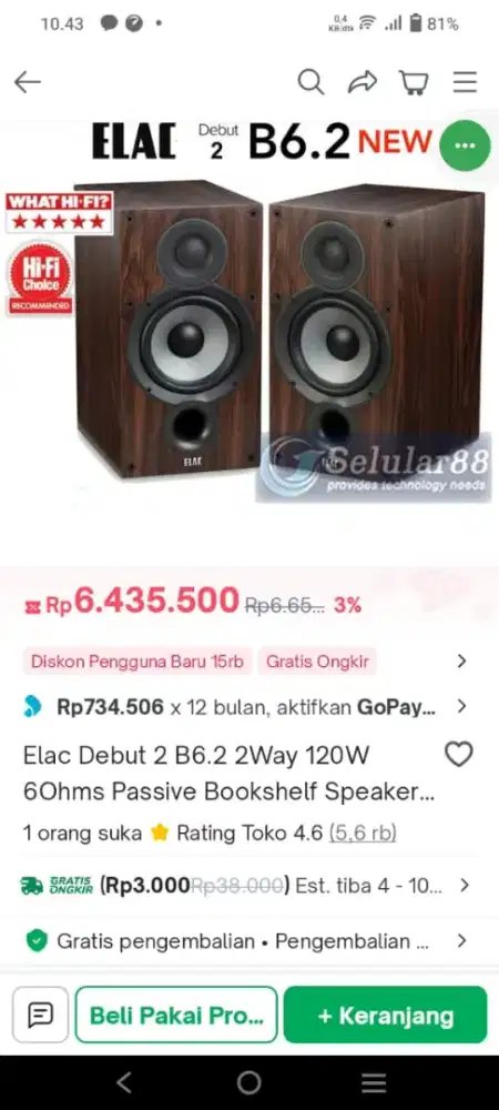 Speaker bookshelf pasif