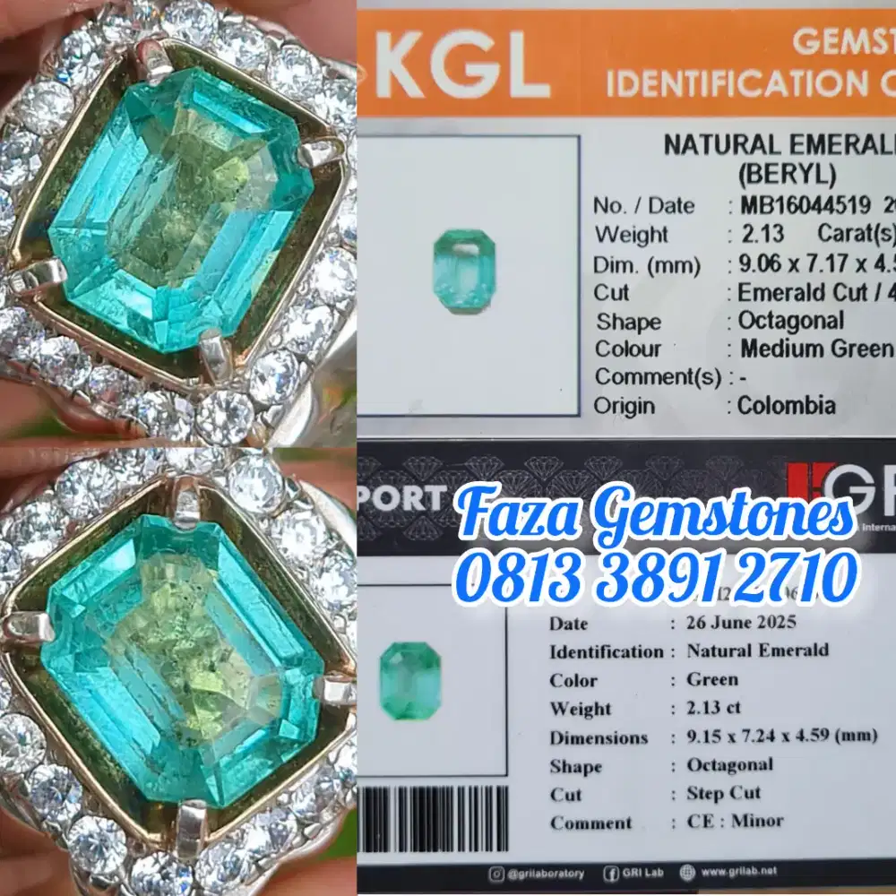 HQ Natural Zamrud Colombia Minor, Full Kaca & Christal,  Recomended