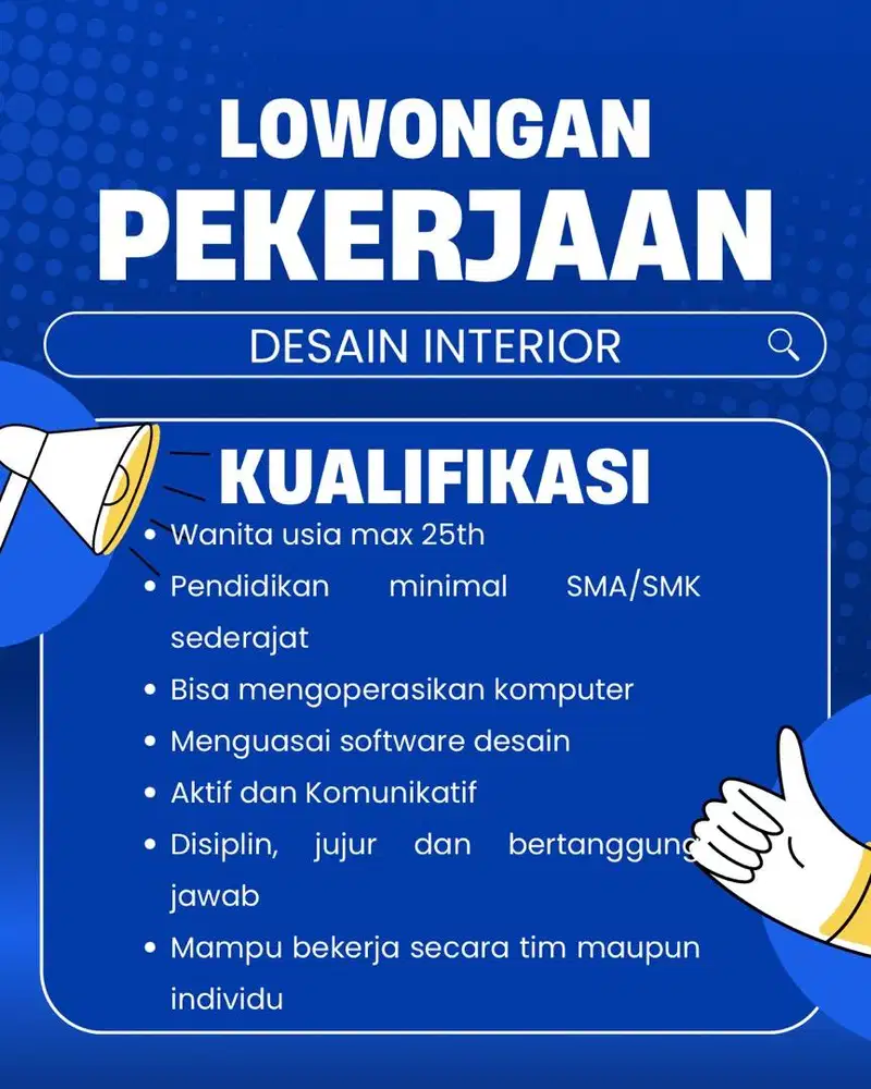 LOWONGAN PEKERJAAN DESIGN INTERIOR