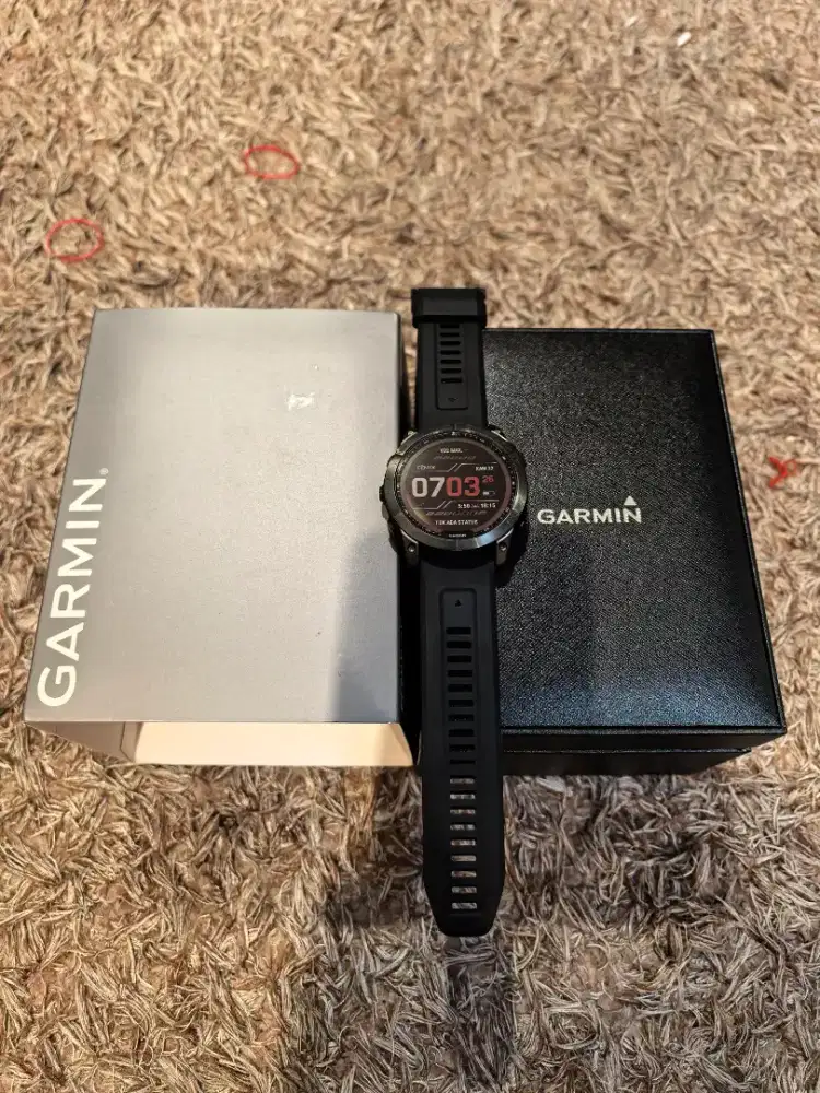 Dijual Garmin Fenix 7X Sapphire Solar Carbon Grey Ti Titanium Band