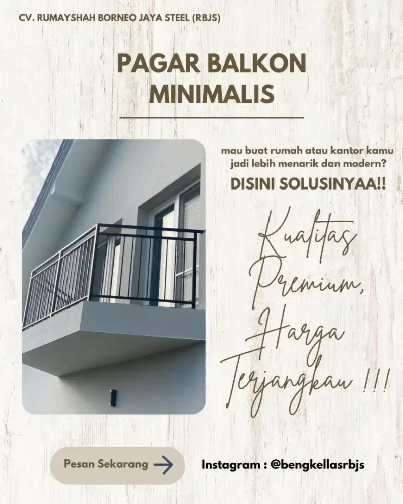 PAGAR BALKON MINIMALIS