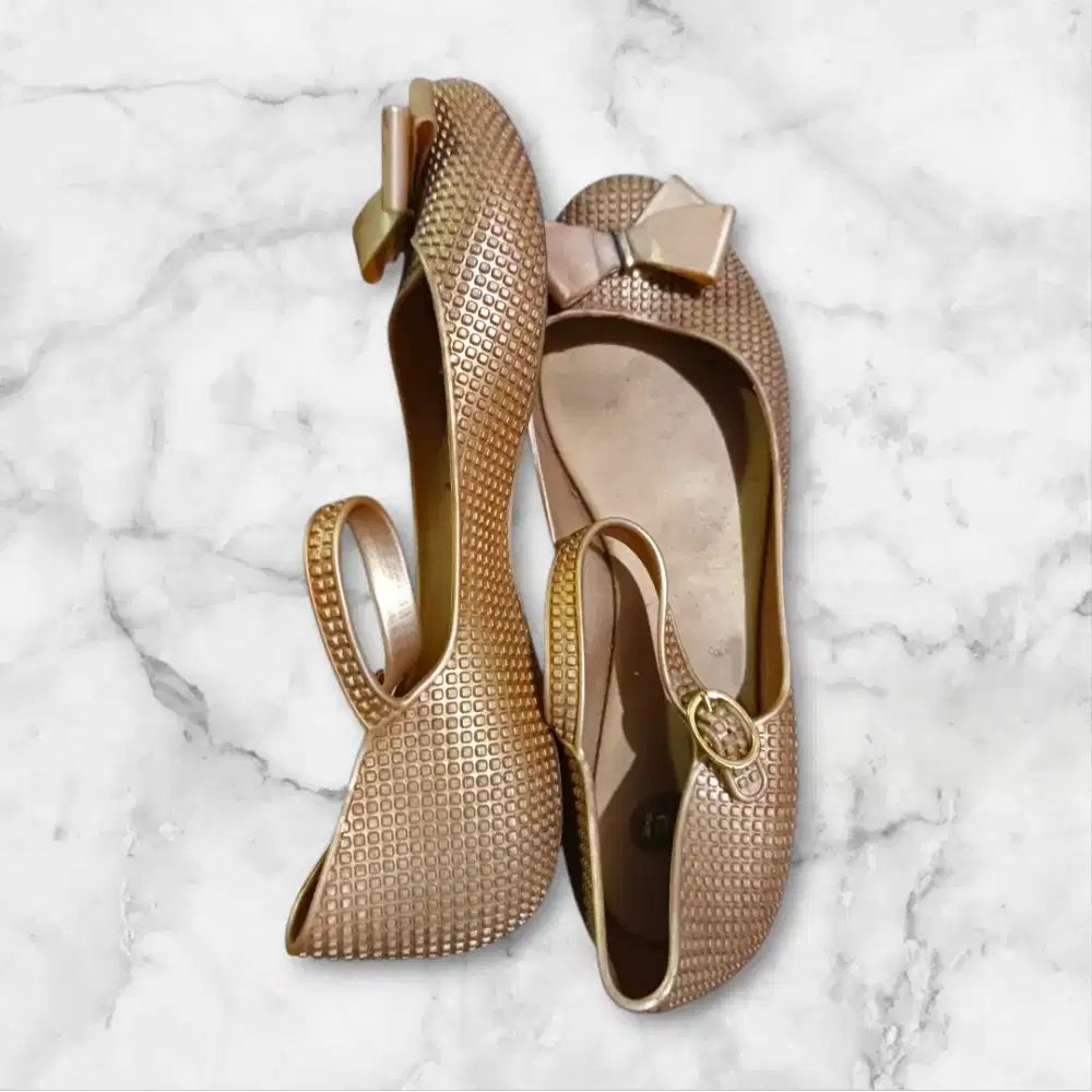 MELISSA Original Jelly Flat Shoes 41 Bronze