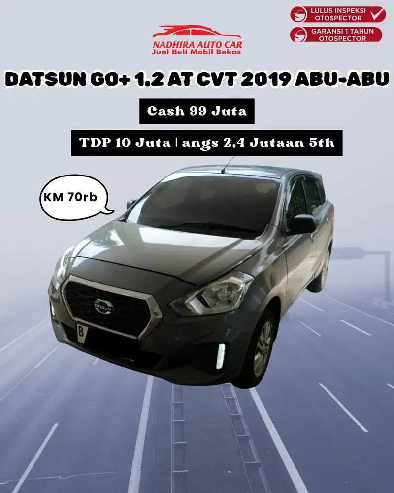 Promo DP 10 Juta Datsun GO+ 1.2 AT CVT 2019 Abu-abu