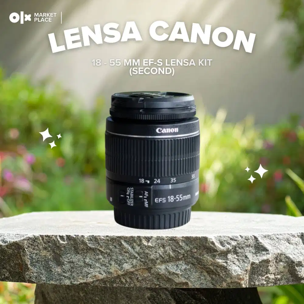 Lensa Canon 18-55mm Bekas | EF-S IS II | Autofocus Normal | Siap Pakai