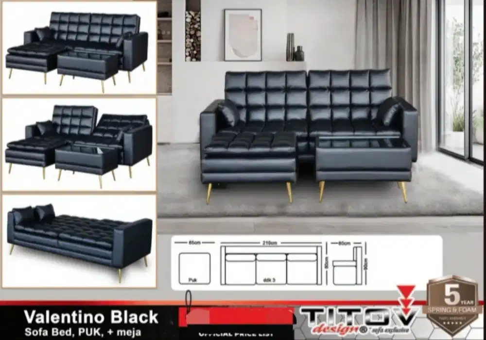 Sofa titov L valentino garansi 5 tahun