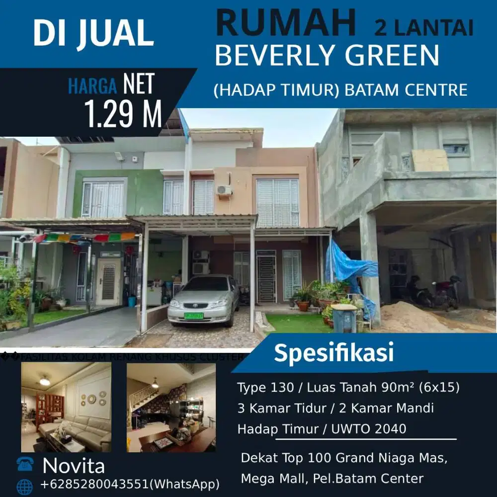 Rumah 2 Lantai Siap Huni & Full Renovasi BEVERLY GREEN Batam Center
