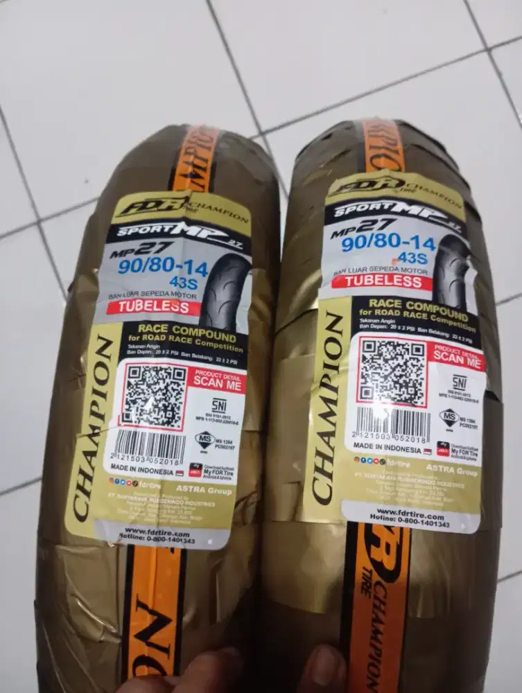Mp27 sepasang uk 90/80-14 rata baru