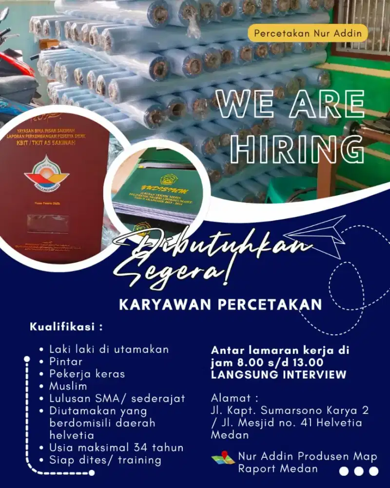 Dibutuhkan operator mesin