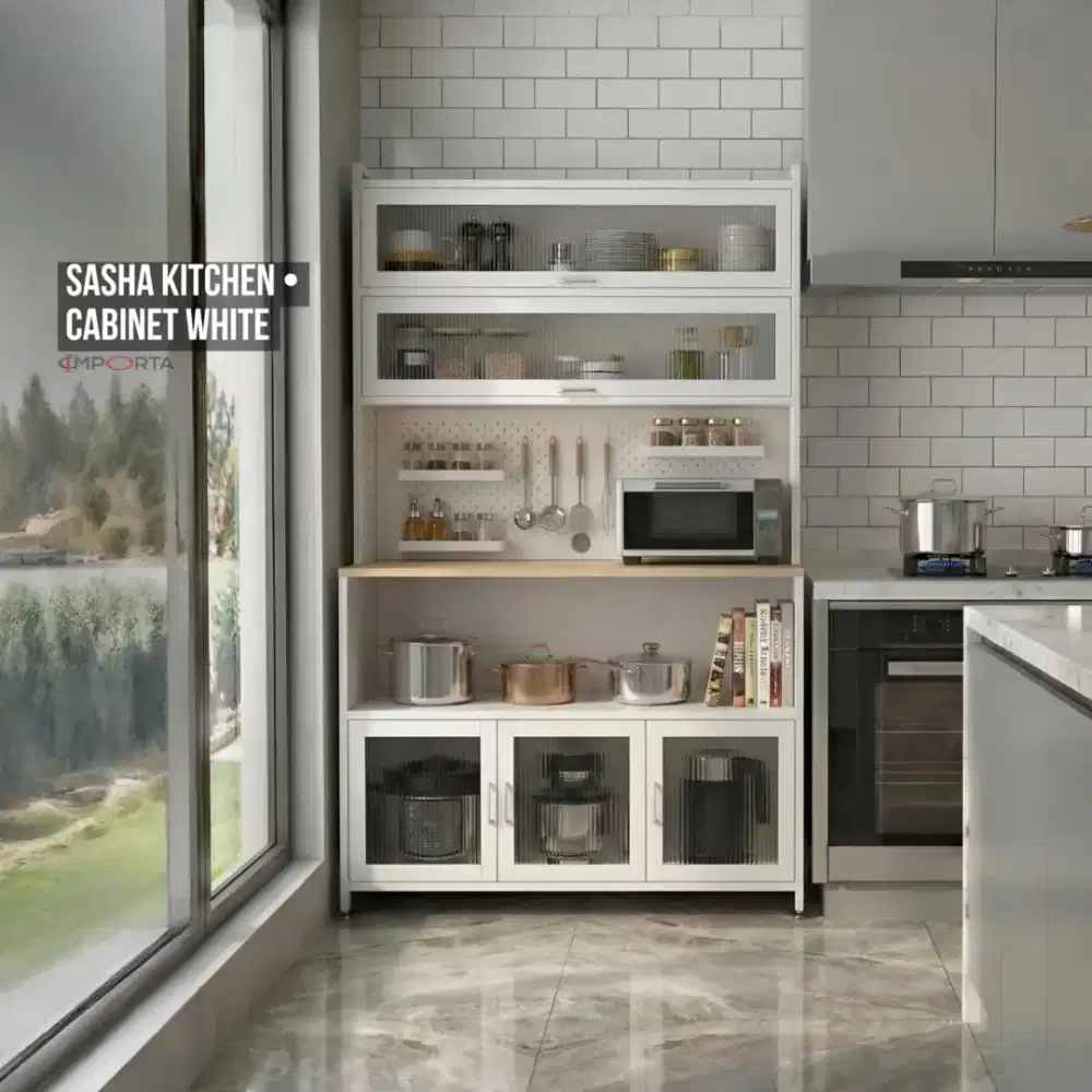 Lemari Cabinet Besi Importa Sasha Kitchen Cabinet White