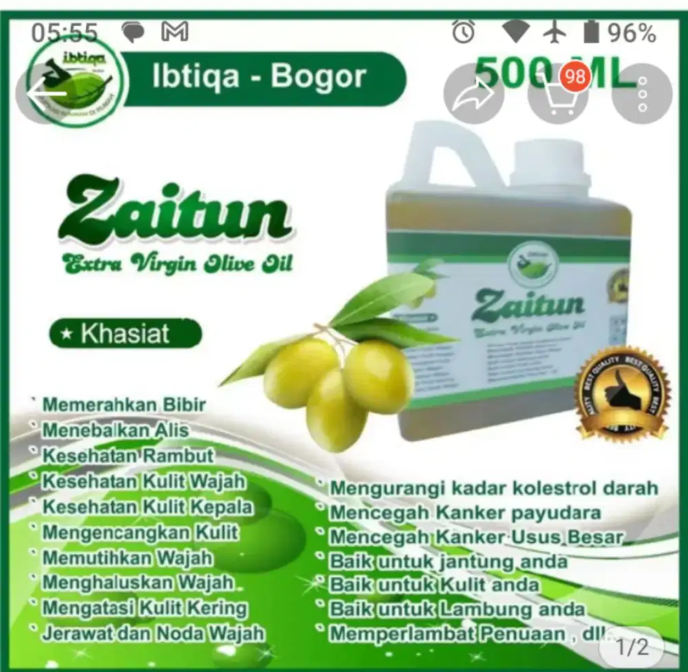 Zaitun ruqyah extra virgin +-250ml