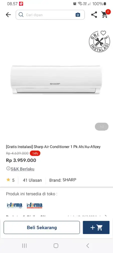 PROMO KREDIT SHARP AC 1 PK
