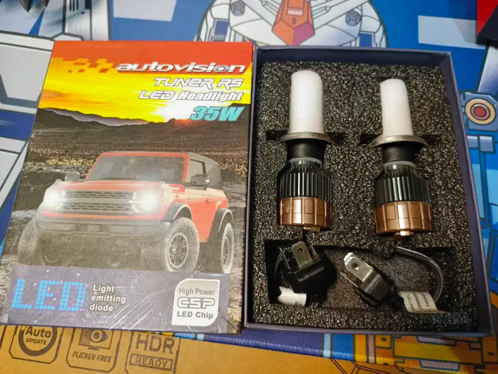 Lampu Mobil Soket H4 3 Warna Led Autovision Tuner RS