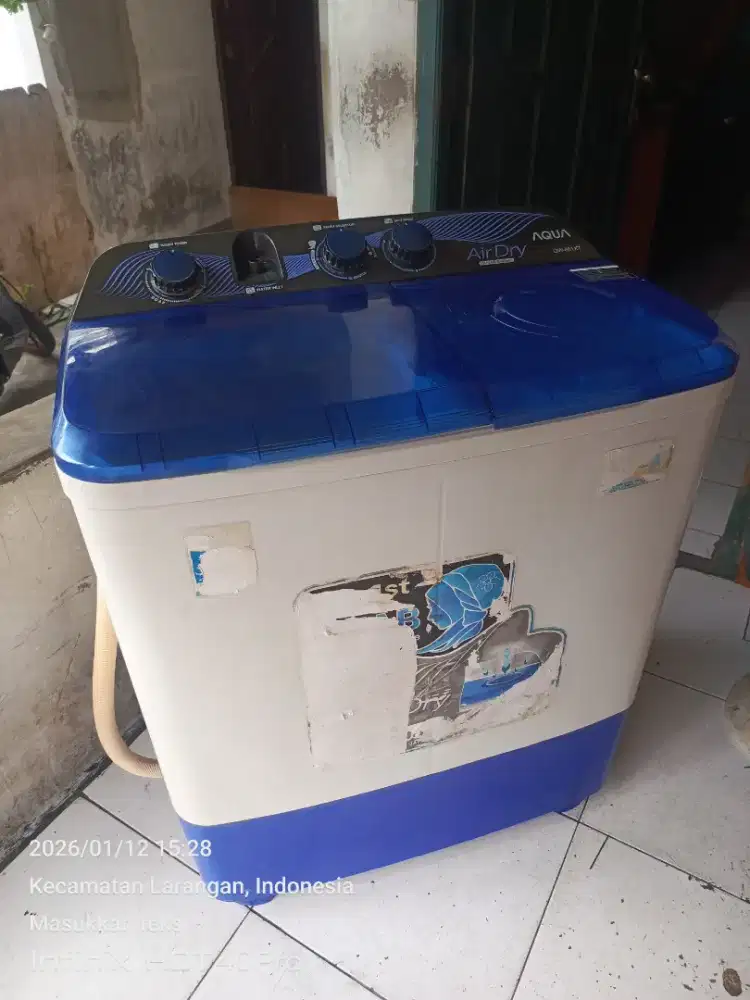 Mesin cuci merek AQUA HIJAB SERIES 8kg normal Joss tinggal pake bosku.