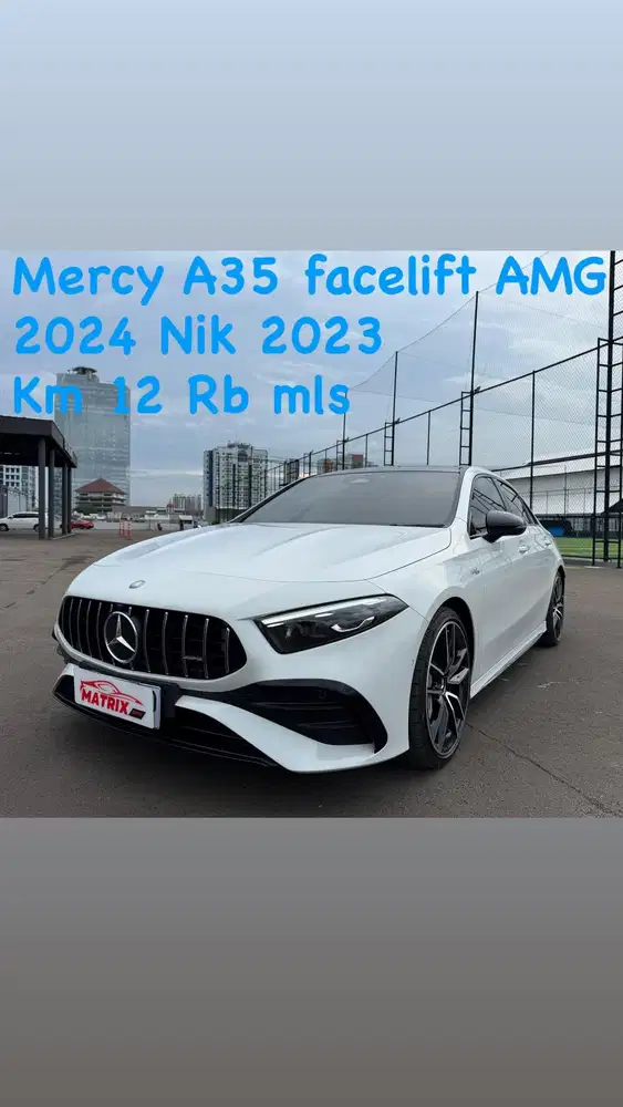 Mercy A35 facelift amg 2024 Nik23 white on black Siap pakai