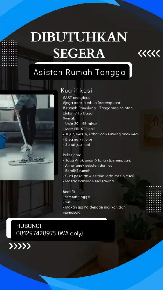 Lowongan ART di Pamulang-Tangerang Selatan