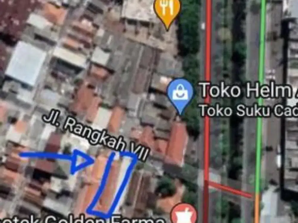 Tanah Rangkah gang 7 dekat jalan besar Hadap timur Row jalan paving 2 mobil