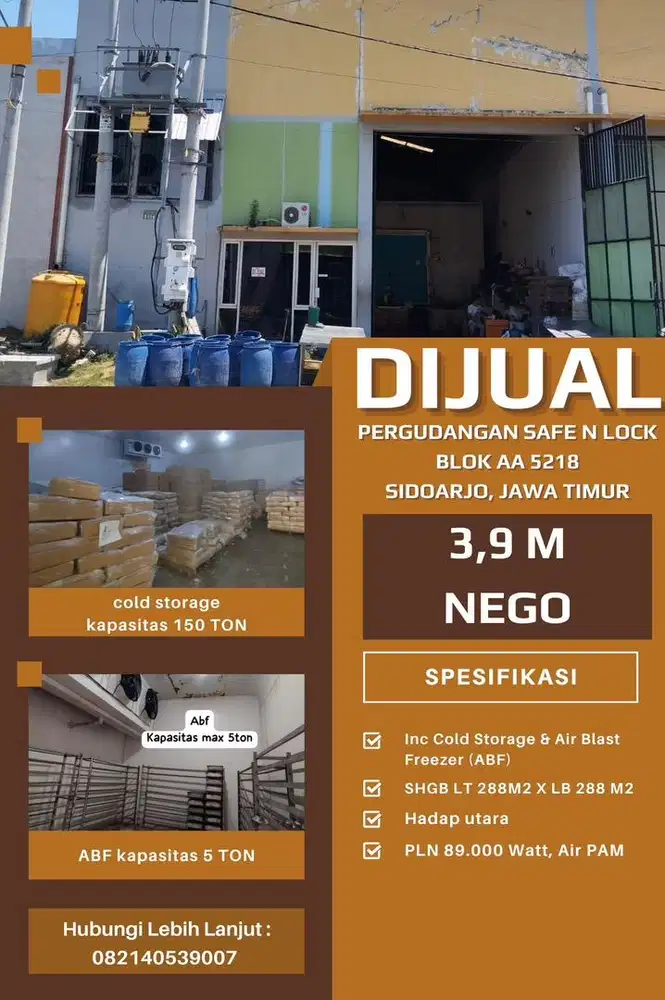 DIJUAL GUDANG IKAN SIAP PAKAI INCLUDE COLD STORAGE & ABF