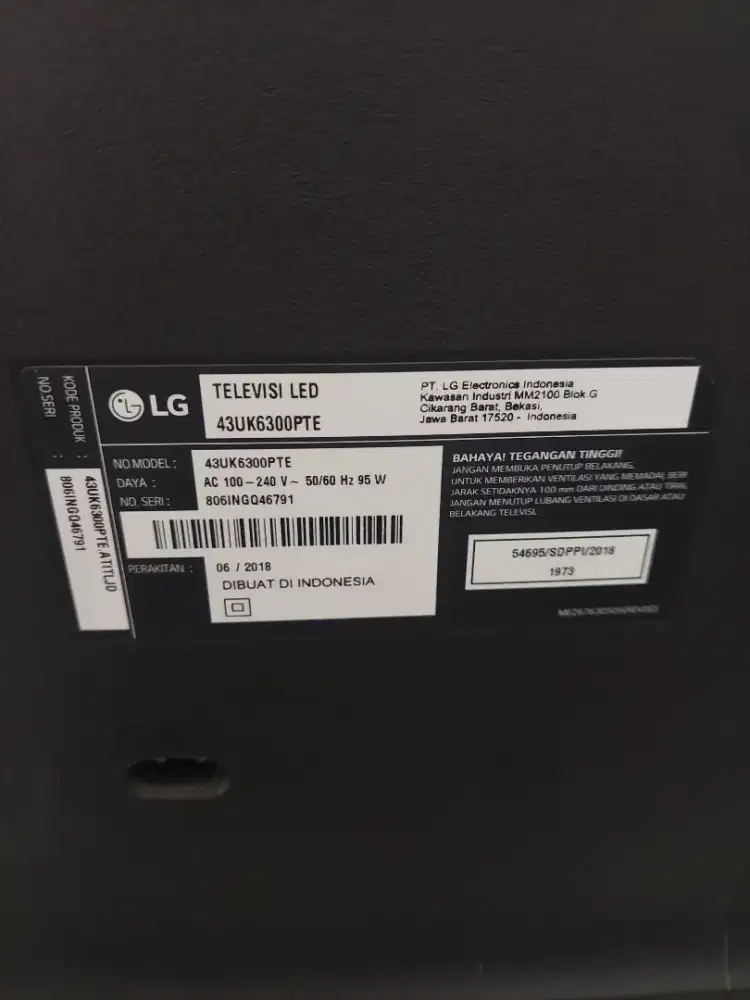 Televisi LG 43UK6300PTE 43 Inchi
