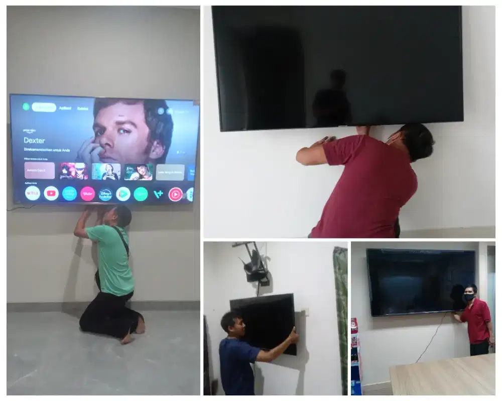 Pasangkan bracket dan Braket plus pasang terima rapih breket led tv
