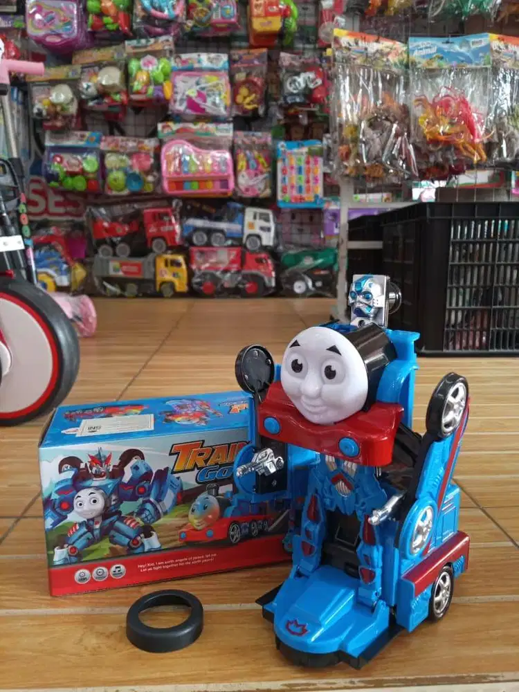 mainan anak kereta thomass berubah jadi robot