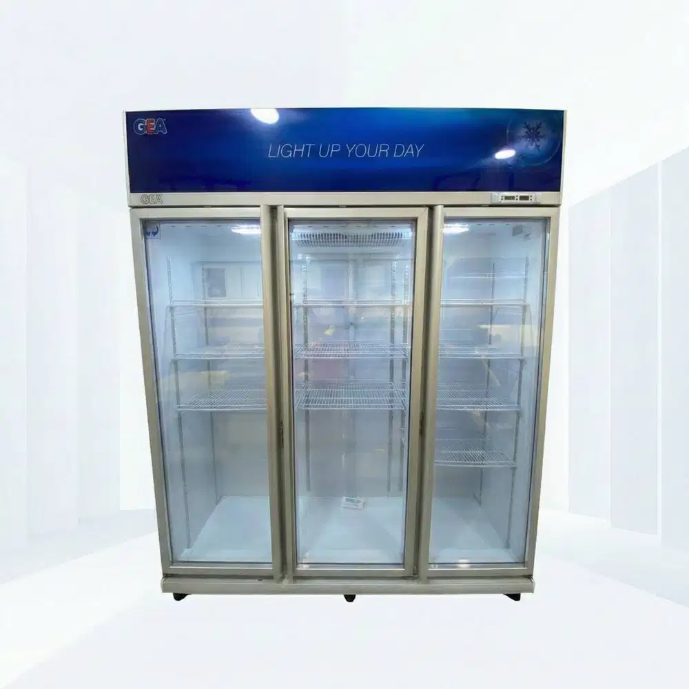 Kulkas 3 Pintu display/ minuman/ buah Kaca | Kulkas Gea Expo 3 Pintu