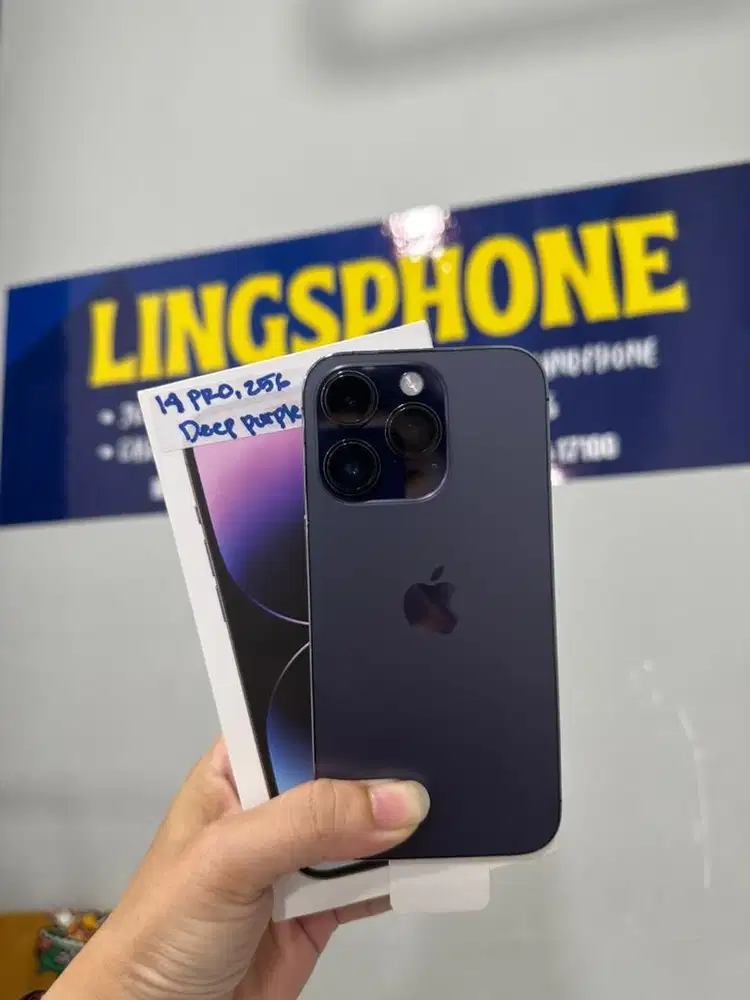 Iphone 14 Pro 256gb Deep Purple Ex iBox Lengkap Mulus