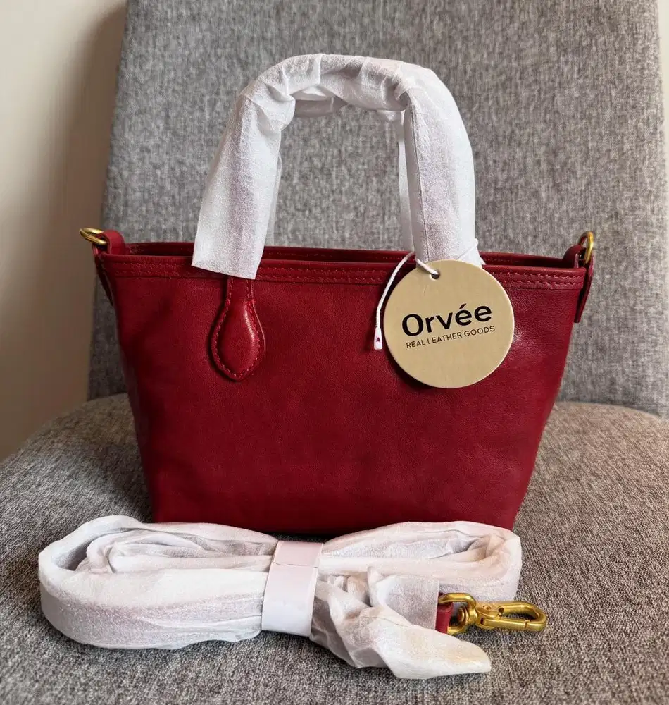 Tas kulit asli no brand / no logo embossed